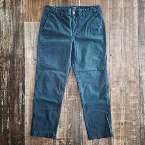 J. Crew Green High-rise Girlfriend Chino Pants Women's Size 6